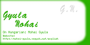 gyula mohai business card